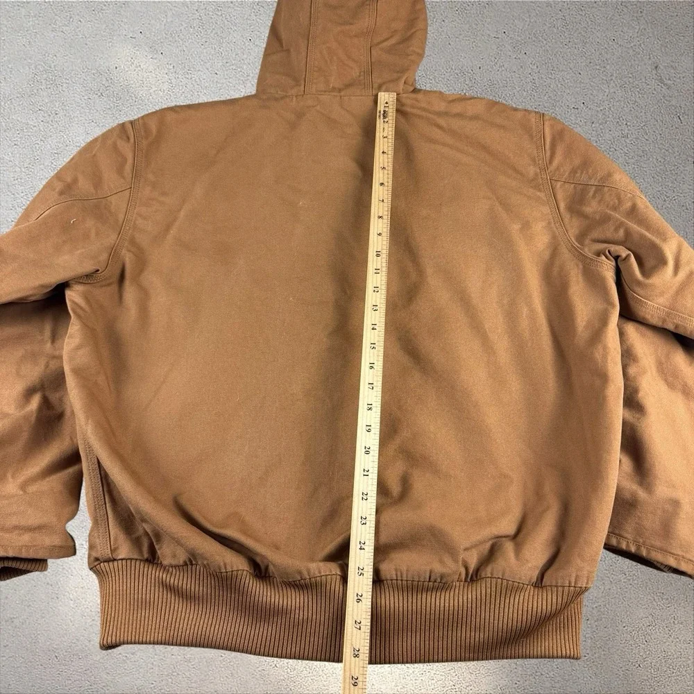 Vintage Y2K Carhartt J130 Jacket Brown Hooded Quilt Lined Sz XL